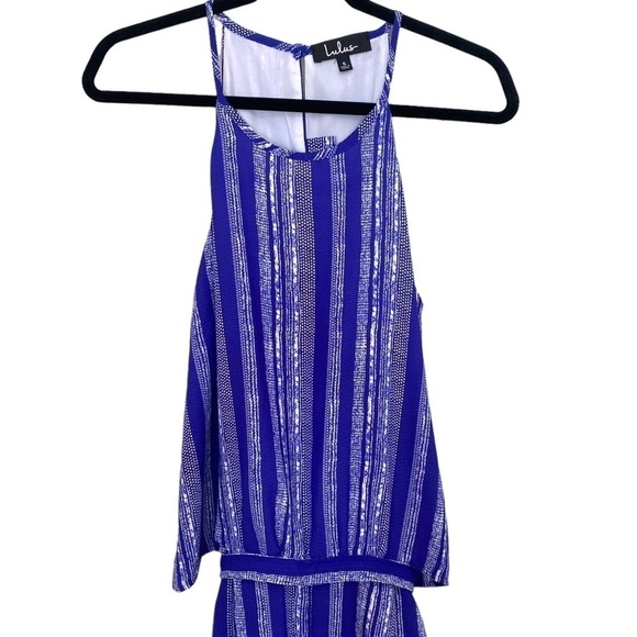 LULU'S See You Smile Blue Striped Romper - Picture 9 of 16